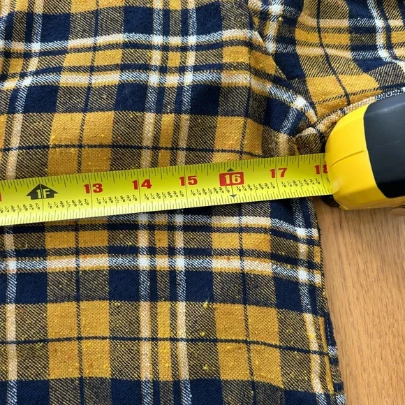 Frank & Eileen Plaid Flannel Button Down Shirt Women Size XS Yellow - Picture 8 of 8